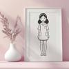 Young Girl Illustration in Various Poses SVG illustration of a young girl in various poses