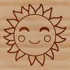 A stylized illustration of the Sun, suitable for use in designs related to weather forecasting or solar-themed graphics.