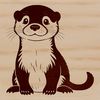 A digital illustration of a wild otter, suitable for vector art projects.