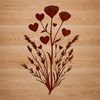 Lovely Wildflower Illustration with Hearts A detailed illustration of a wild flower with love hearts incorporated into the design.