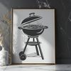 Sizzling Summer Grill Design Grilled food on a barbecue grill with sizzling hot coals in the background.