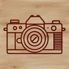 Digital Camera Icon Design Illustrative camera icon with design elements suitable for vector graphics.