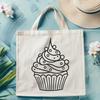 Clean Design Cupcake Symbol A simple cupcake icon in vector format with clean lines and bold design.