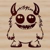 A colorful cartoon monster with friendly features, suitable for Halloween decorations or kid-friendly designs.