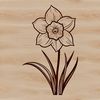 Daffodil Clip Art in Full Bloom A vector graphic representation of a single blooming daffodil in a floral arrangement.
