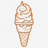 Vector Ice Cream Icon A colorful illustration of a single scoop ice cream in a cone, perfect for digital designs.