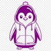 A cartoon illustration of a penguin wearing a hoody.