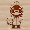 A vector illustration of a salamander in various colors.