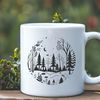 Vector Foliage Design An intricate vector design featuring foliage and branches in a dense forest setting.