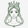 Vector Princess Character Design An illustrated female character in a royal gown, suitable for vector design and cutting machine use.