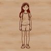 A digital illustration of a young female figure in a simple design.
