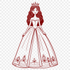 Royal Little Princess Silhouette A young girl wearing a princess costume, ideal as clip art for craft projects or designs.