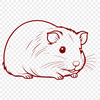 Hamster Silhouette Vector Graphic A small mammal with a furry body and tiny paws.
