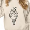 Free Vector Ice Cream Cone Design A digital illustration of a colorful ice cream cone with a scoop on top.