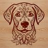 Dog Breed Vector Art for Personal Use Vector illustration of a Labrador Retriever's head with ornate details.
