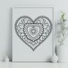 Free Heart Shape Vector Art Illustration An intricate mandala design in the shape of a heart, suitable for vector art projects.