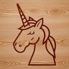 Simple Vector Unicorn Design A simple line drawing of a mythical unicorn's head in vector art style.