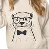 SVG illustration of a cartoon otter wearing glasses, suitable for vector design and cutting machine projects.
