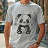 Cute Panda Clip Art SVG A cute and cuddly panda bear with love hearts surrounding its face.