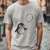 Vector Bird Illustration in Black and White A black and white illustration of a penguin waddling on land, created in vector art format.