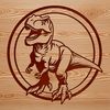 Dino Artwork SVG File A detailed illustration of a prehistoric T-Rex dinosaur.