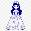 Vector Illustration of a Beautiful Girl A young female character wearing a crown and a flowing gown.