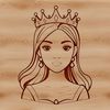 An SVG vector art design featuring a girl dressed as a princess with elegant accessories.
