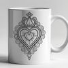 Sacred Heart Icon with Flame SVG icon of the Sacred Heart with a flame, suitable for religious designs and vector art projects.