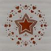 A stylized star design featuring love hearts, suitable for Christmas or Xmas celebrations.