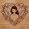 A stylized illustration of a winged angel, suitable for vector art projects.