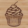 A vector design of a standalone cupcake dessert, suitable for use in various digital contexts.