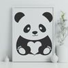 Cute Panda SVG Icon Art A vector illustration of a wild animal, specifically a panda, created in scalable graphics format.