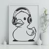Quacking Beats A digital illustration of a duck wearing headphones.