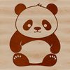 Vector Panda Icon A vector graphic representation of a giant panda, suitable for various design and crafting applications.