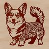 Cutting-Edge Design: Standing Welsh Corgi Clip Art A standing Welsh Corgi depicted in vector art style with intricate details.