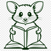 Wild Possum Reading a Book A wild possum sitting on a pile of books, symbolizing love for reading and learning.