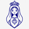 Free Immaculate Heart Vector Art Download A vector illustration of the Immaculate Heart symbol used in various religious contexts.