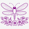 Delicate Floral Dragonfly Illustration A vibrant dragonfly illustrated with delicate floral patterns.
