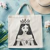 Regal Beauty Vector Graphic An SVG vector graphic image featuring a woman dressed as a princess with a delicate crown.