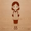 A digital illustration of a young female figure in a simple style, suitable for vector art projects.
