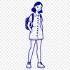 Whimsical Girl Character Vector Art Illustrated girl character in vector format suitable for digital crafting and cutting machine designs.