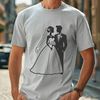 Classic Wedding Illustration A simple wedding design with a bride and groom in a classic pose.