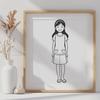 Simple Girl Vector Art A simple vector illustration of a young girl with clean lines and minimal details.