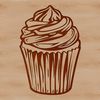 Sweet Treat SVG Clip Art A sweet cupcake design featuring colorful frosting and sprinkles, suitable for digital cutting machines like Cricut.