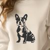Cartoon Boston Terrier Dog Free Clip Art A sitting Boston Terrier breed dog with cartoon-like features.