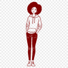 Beautiful Free SVG Clip Art Image A young girl's illustration in vector format.
