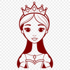 Royal Princess Vector Graphic An SVG vector graphic of a girl dressed as a princess in a royal costume.