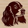 Close-up illustration of a Cocker Spaniel's head, suitable for vector design projects.