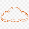 A white, puffy cloud illustration created as a vector graphic.