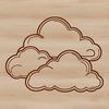 Clear Blue Sky Cloud Vector Graphic A stylized illustration of a white cumulus cloud against a clear blue sky.